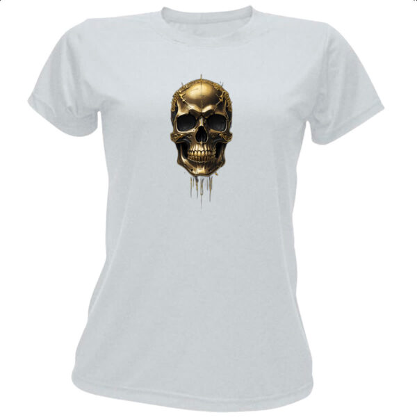 Camiseta Baby Look Cranio de ouro