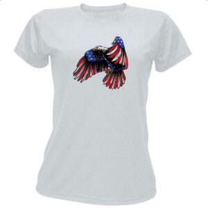 Camiseta Baby Look Aguia penas bandeira EUA