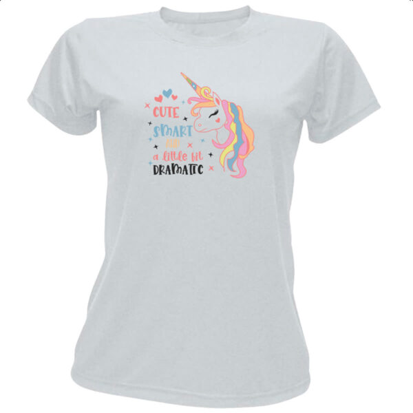 Camiseta Baby Look Cute smart and a little bit dramatic