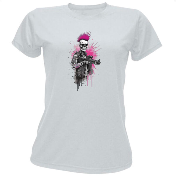 Camiseta Baby Look Cyber Punk caveira guerrilheira