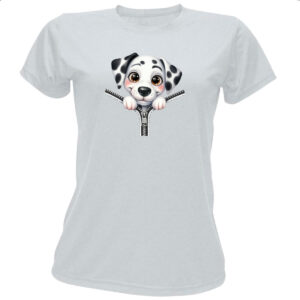 Camiseta Baby Look Dalmata no Ziper
