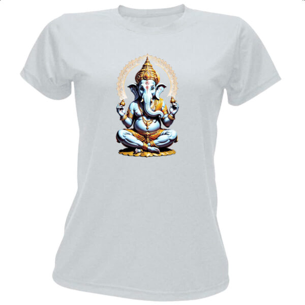Camiseta Baby Look Deusa Hindu Ganesh meditando