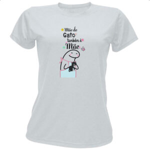 Camiseta Baby Look Dia das maes Flork mae de gato