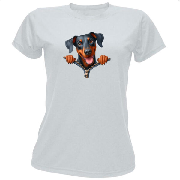 Camiseta Baby Look Dobermann no Ziper