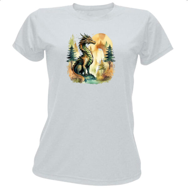 Camiseta Baby Look Dragao Floresta Sunset