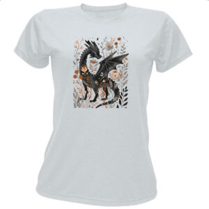 Camiseta Baby Look Dragao mistico floral
