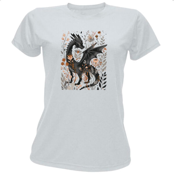 Camiseta Baby Look Dragao mistico floral