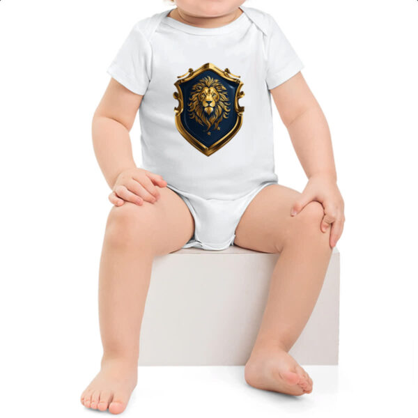 Body infantil Escudo dourado leao de juda - Imagem 2
