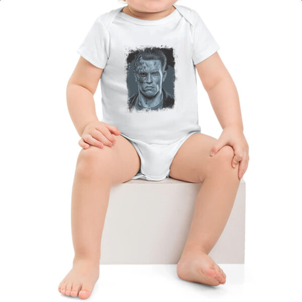 Body infantil Exterminador face machucada olho vermelho - Imagem 2
