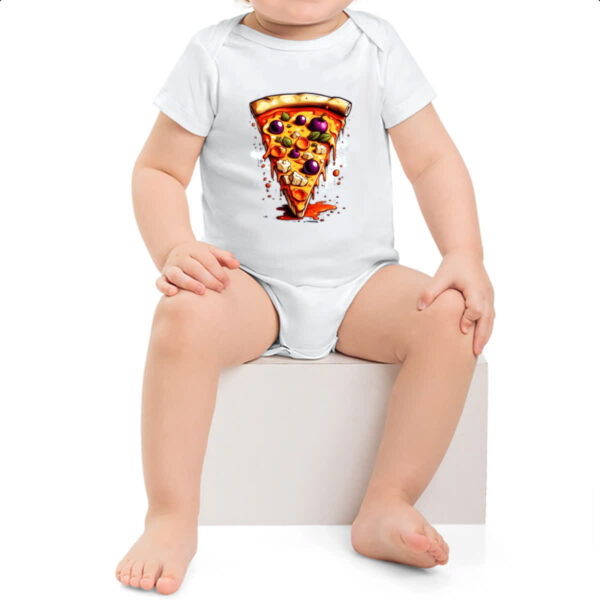 Body infantil Fatia de pizza cartoon - Imagem 2