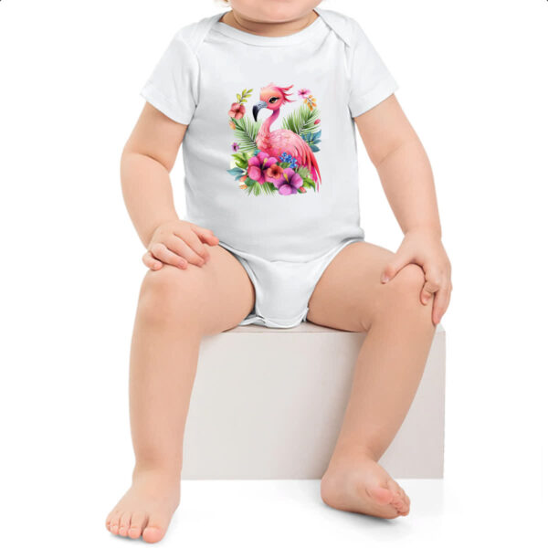 Body infantil Flamingo na flor - Imagem 2