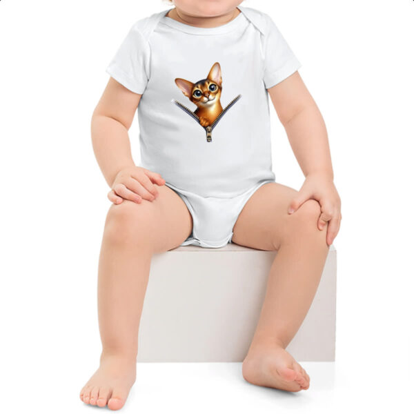 Body infantil Gato Abyssinian no ziper - Imagem 2