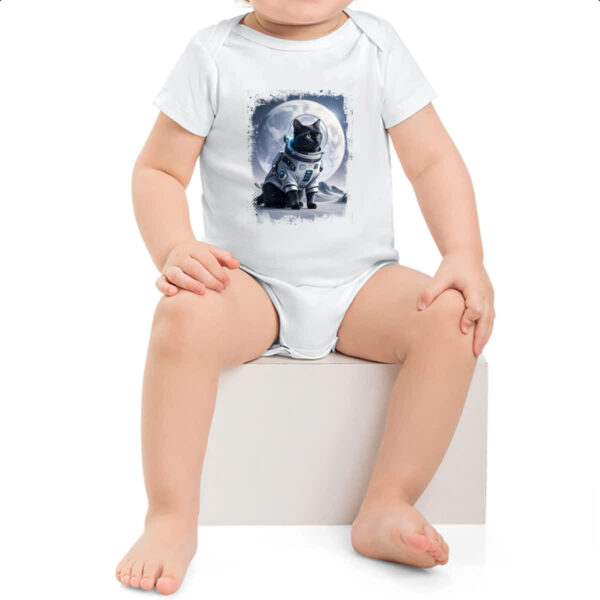 Body infantil Gato preto astronauta - Imagem 2