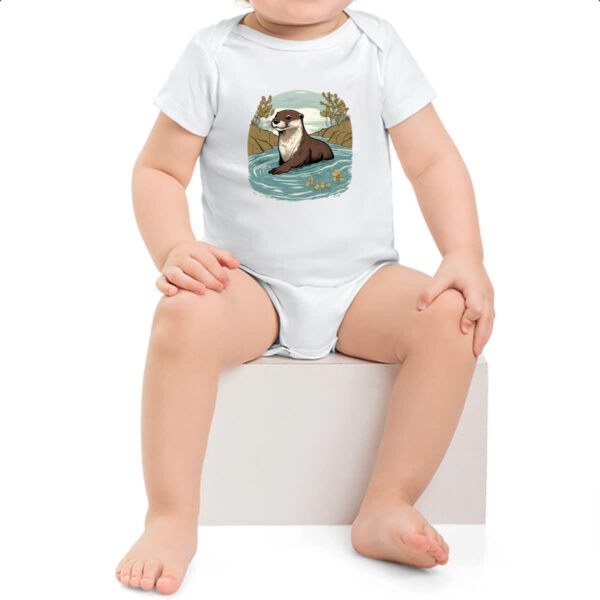 Body infantil Lontra nadando - Imagem 2