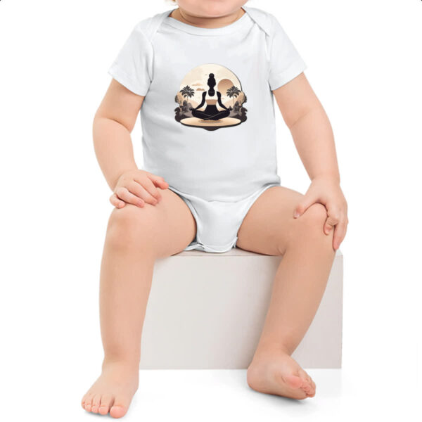 Body infantil Meditacao Yoga Silhueta Sunset - Imagem 2