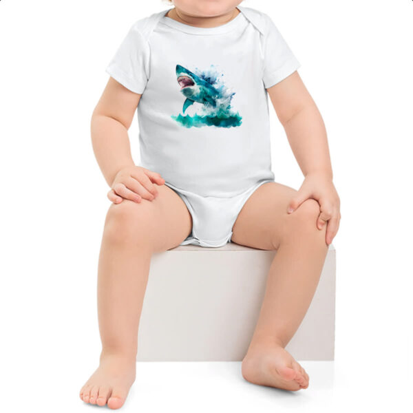 Body infantil Megalodonte aquarela 1 - Imagem 2
