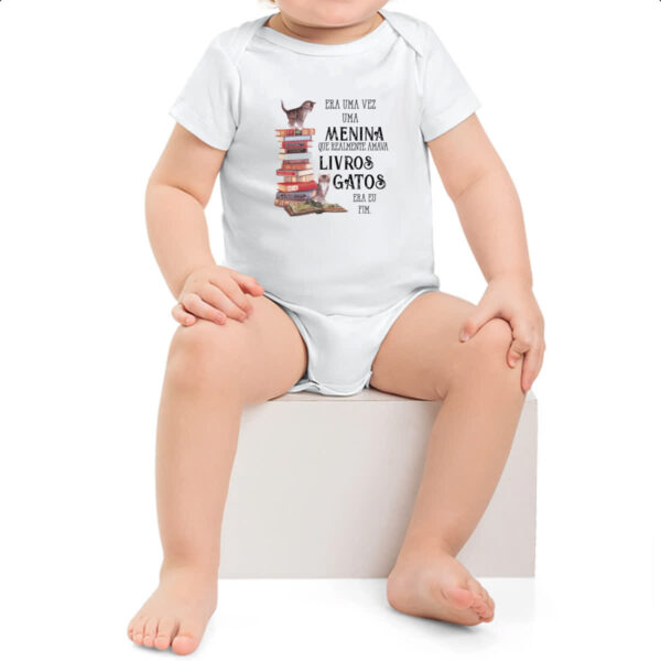 Body infantil Menina livros e gatos - Imagem 2