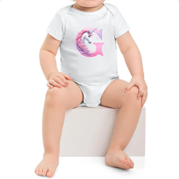 Body infantil Unicornio Alfabeto Letra G - Imagem 2