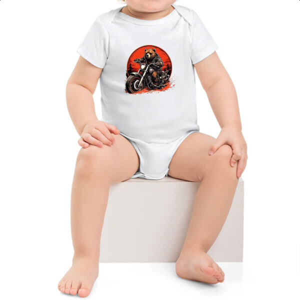 Body infantil Urso Pardo Motoqueiro Radical - Imagem 2