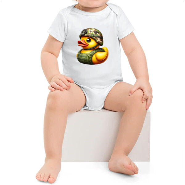 Body infantil Patinho de borracha Soldado - Imagem 2