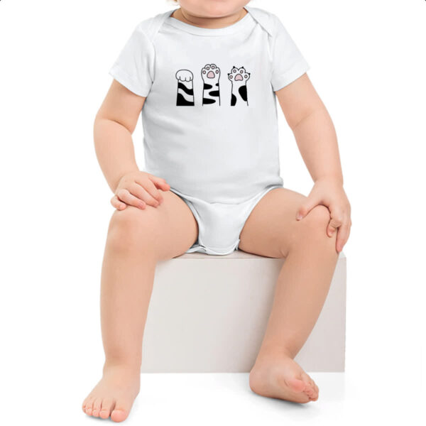 Body infantil Pedra Papel Tesoura gato malhado - Imagem 2