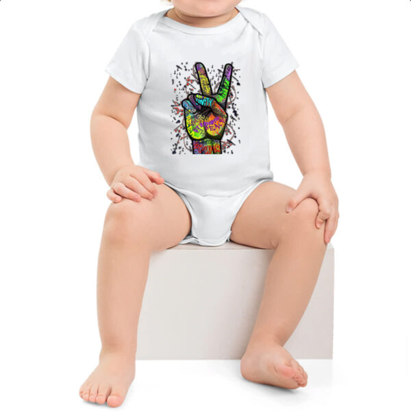 Body infantil Paz e amor grafite - Imagem 2