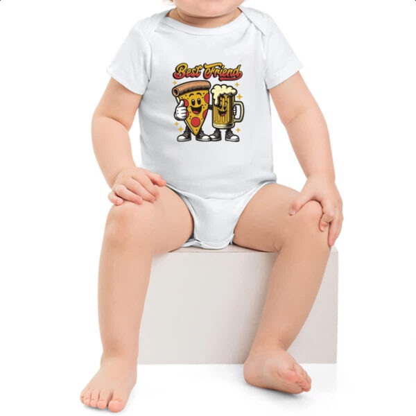 Body infantil Pizza Cerveja melhores amigos - Imagem 2