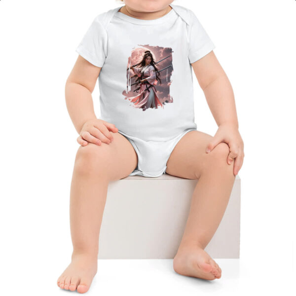 Body infantil Samurai girl sunset rosa - Imagem 2