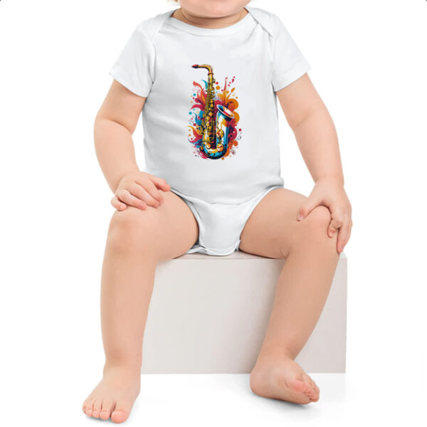 Body infantil Saxofone colorful arte design - Imagem 2