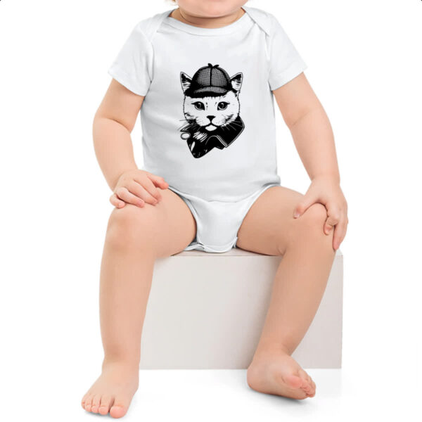 Body infantil Sherlock Gato - Imagem 2