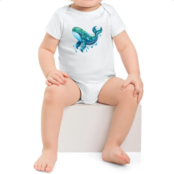 Body infantil Baleia estilo tribal watercolor - Imagem 2