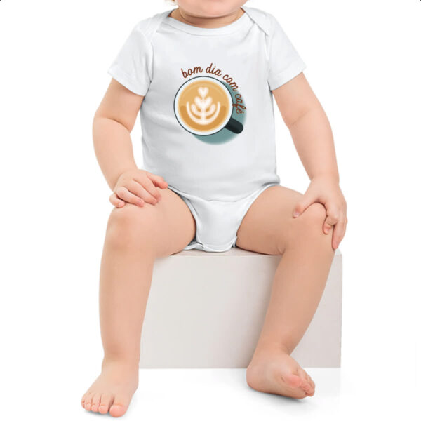 Body infantil Bom dia com cafe - Imagem 2