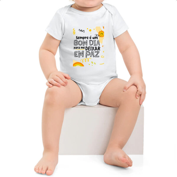 Body infantil Bom dia para me deixar em paz - Imagem 2