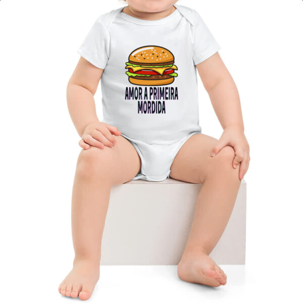 Body infantil Hamburguer amor a primeira mordida - Imagem 2