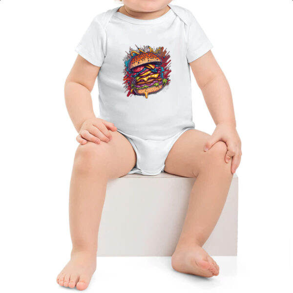 Body infantil Hamburguer exagerado splash - Imagem 2