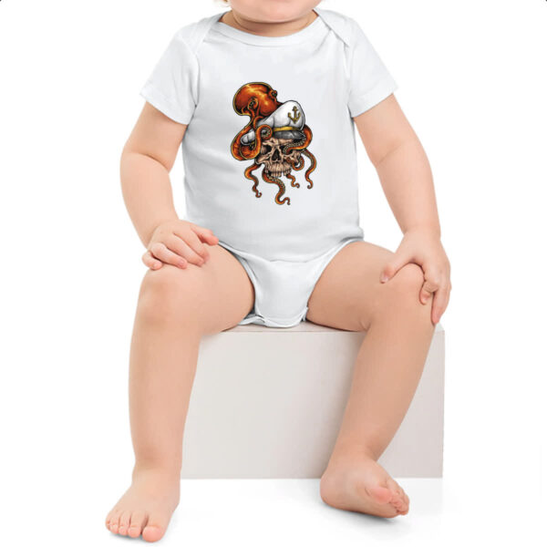 Body infantil Cranio de marinheiro com Polvo - Imagem 2