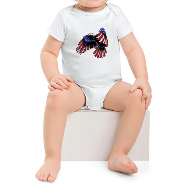 Body infantil Aguia penas bandeira EUA - Imagem 2