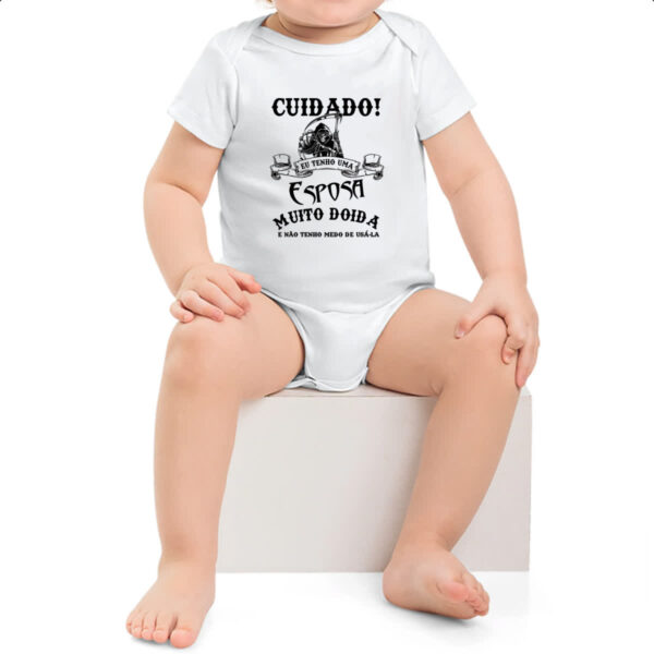 Body infantil Cuidado Esposa Doida - Imagem 2