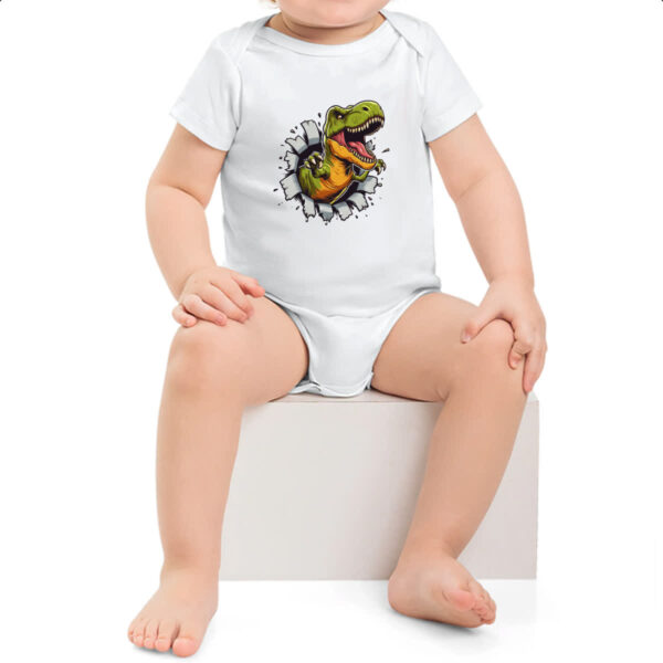 Body infantil Dinossauro T-Rex rasgando a camisa - Imagem 2