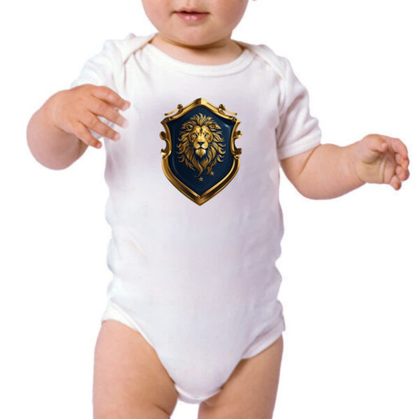 Body infantil Escudo dourado leao de juda - Imagem 3