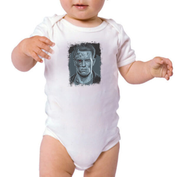 Body infantil Exterminador face machucada olho vermelho - Imagem 3