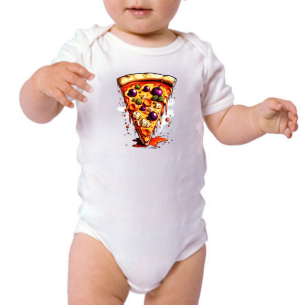 Body infantil Fatia de pizza cartoon - Imagem 3