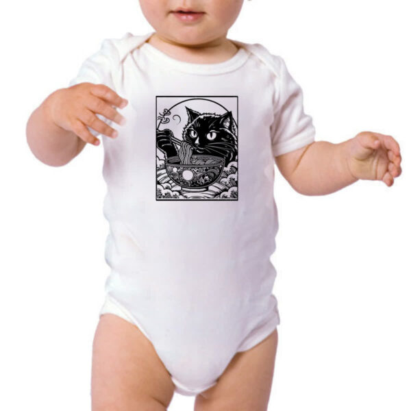 Body infantil Gato comendo lamen - Imagem 3