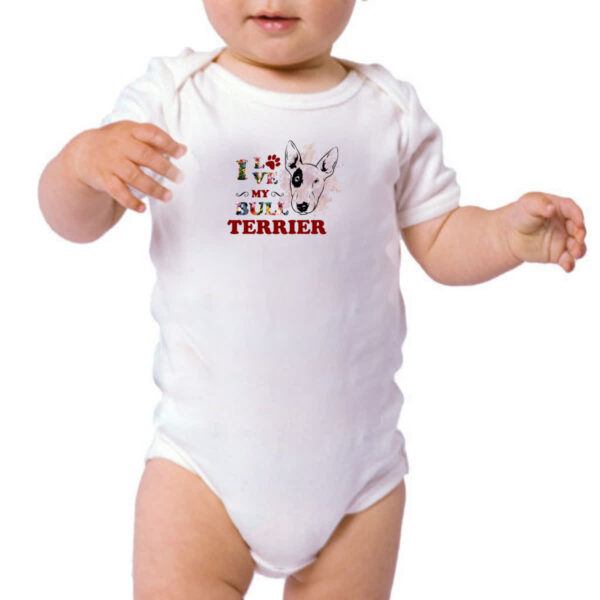 Body infantil I love my Bull Terrier - Imagem 3