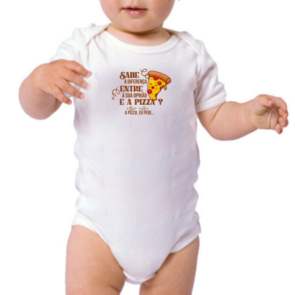 Body infantil Ironico Sabe a diferenca de opiniao e pizza - Imagem 3