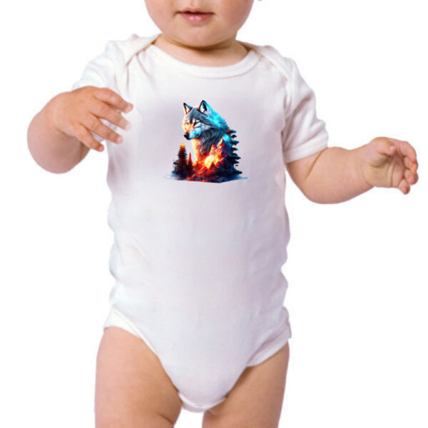 Body infantil Lobo brilhante terreno rochoso - Imagem 3