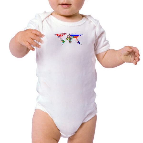 Body infantil Mapa Mundi Bandeiras - Imagem 3
