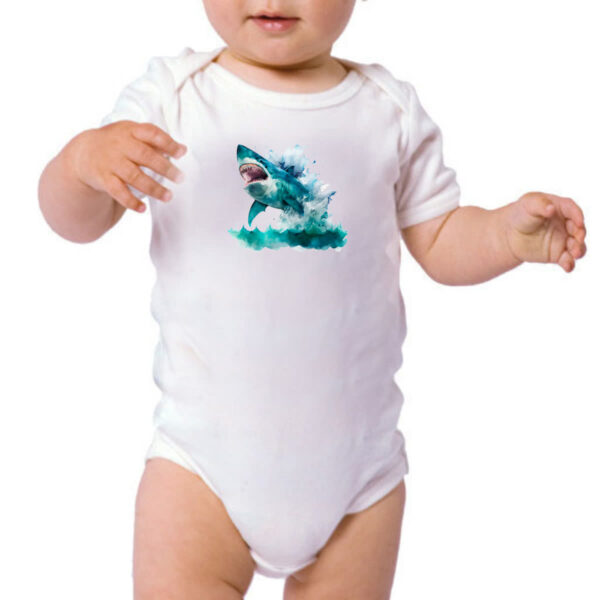 Body infantil Megalodonte aquarela 1 - Imagem 3