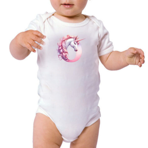 Body infantil Unicornio Alfabeto Letra O - Imagem 3