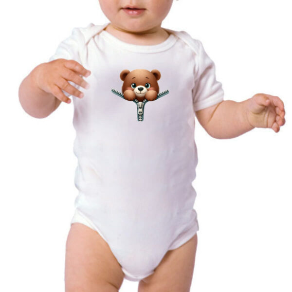 Body infantil Urso no ziper - Imagem 3